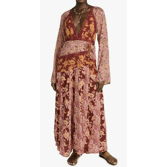 Free People $168 Tilda Wrap Boho Floral Maxi Dress Size Small NWT - Picture 3 of 12